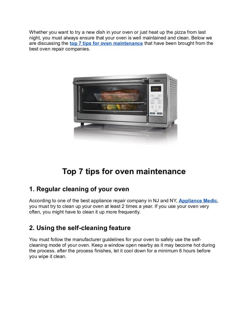 Oven  Microwave Maintenance